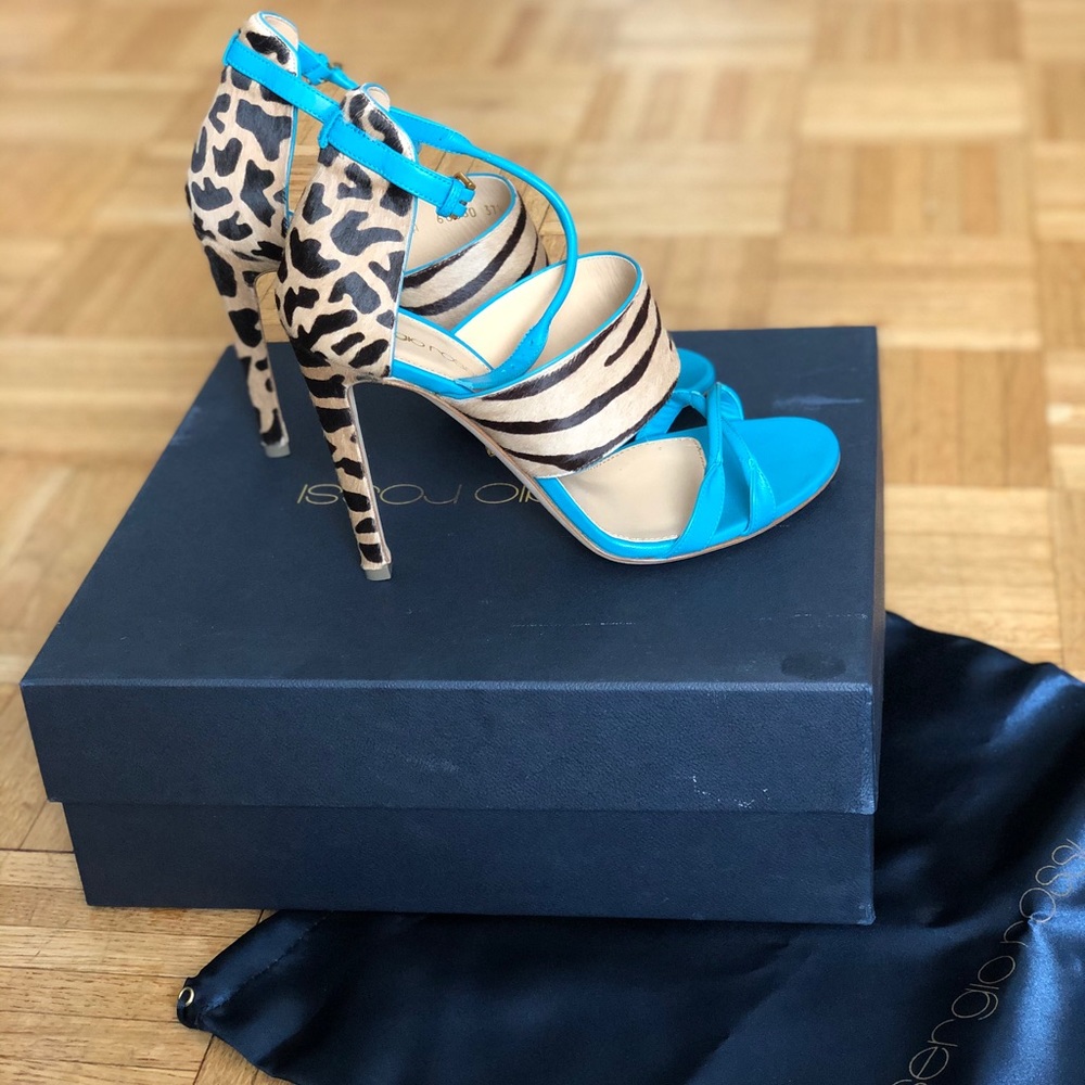 NWT Sergio Rossi animal print sandals
